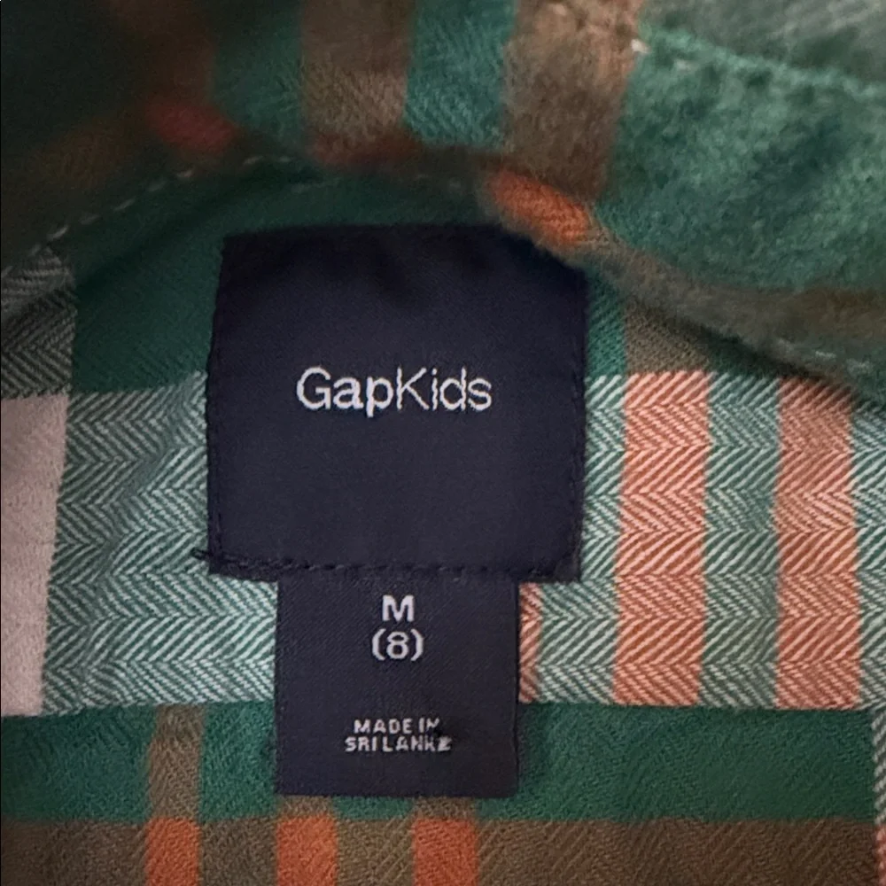 GAP Kids Plaid Button Down Shirt Hunter Palisade New Algae Green
